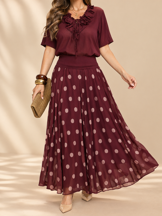 Set de Algodón de Dos Piezas – Blusa + Falda 🤍✨