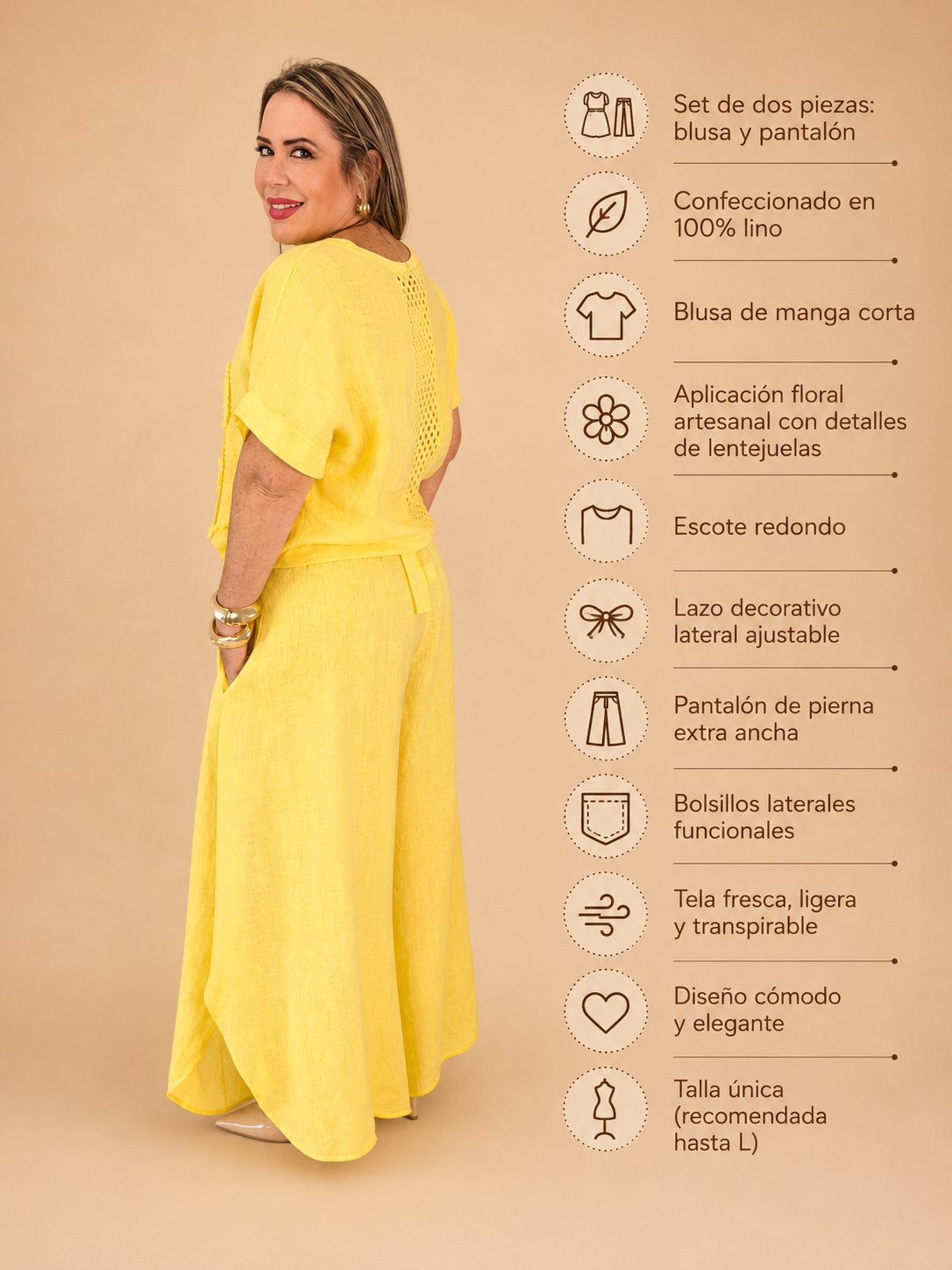 Set Lino Amalfi Limón