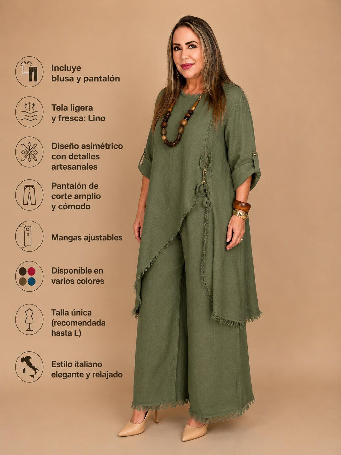 Conjunto de Lino Italiano Toscana – 2 Piezas