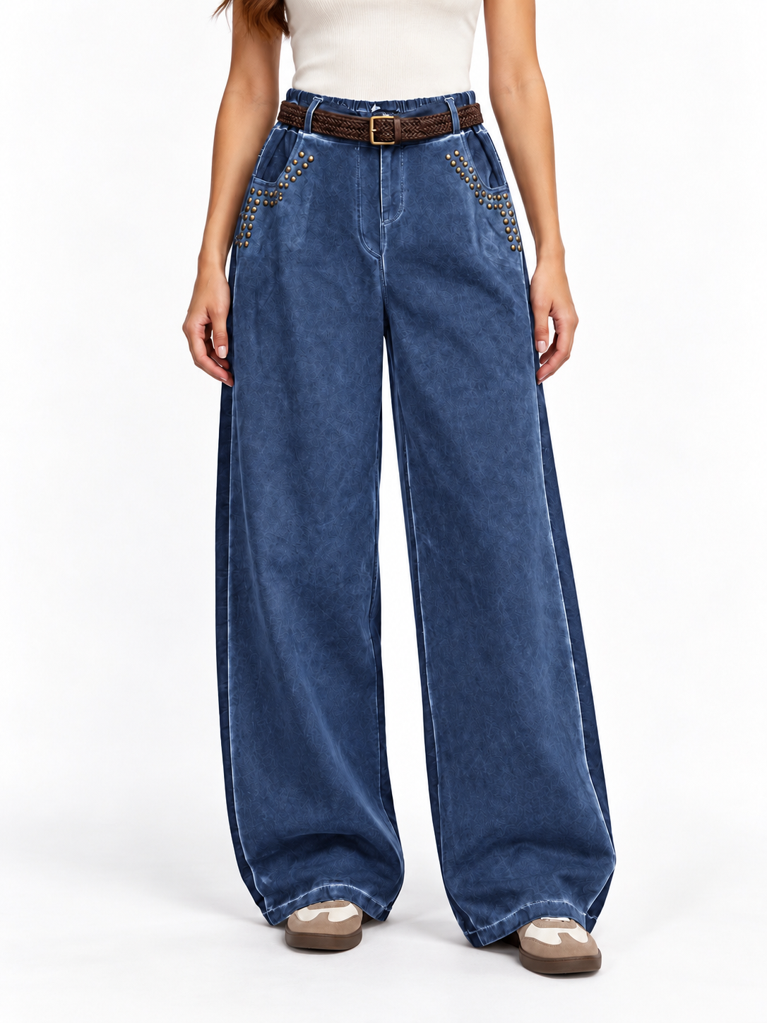 Pantalón de Algodón con Tachuelas
