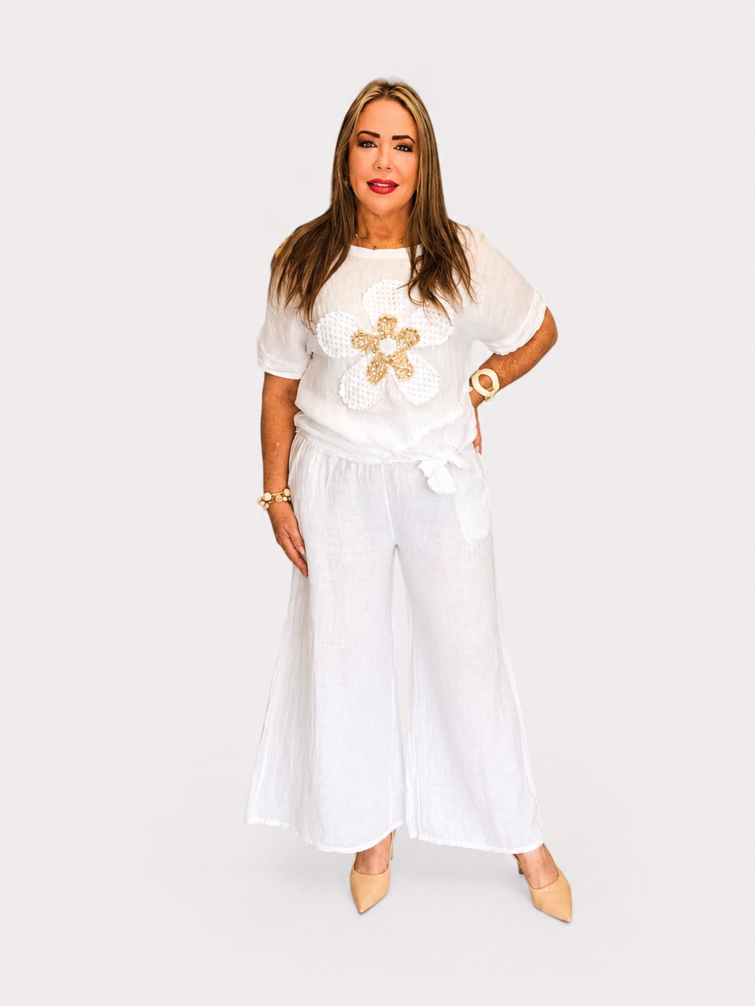 Conjunto Flor de Lino – Blanco Marfil
