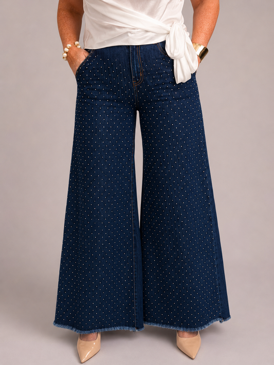 Jean Palazzo Denim Brillo