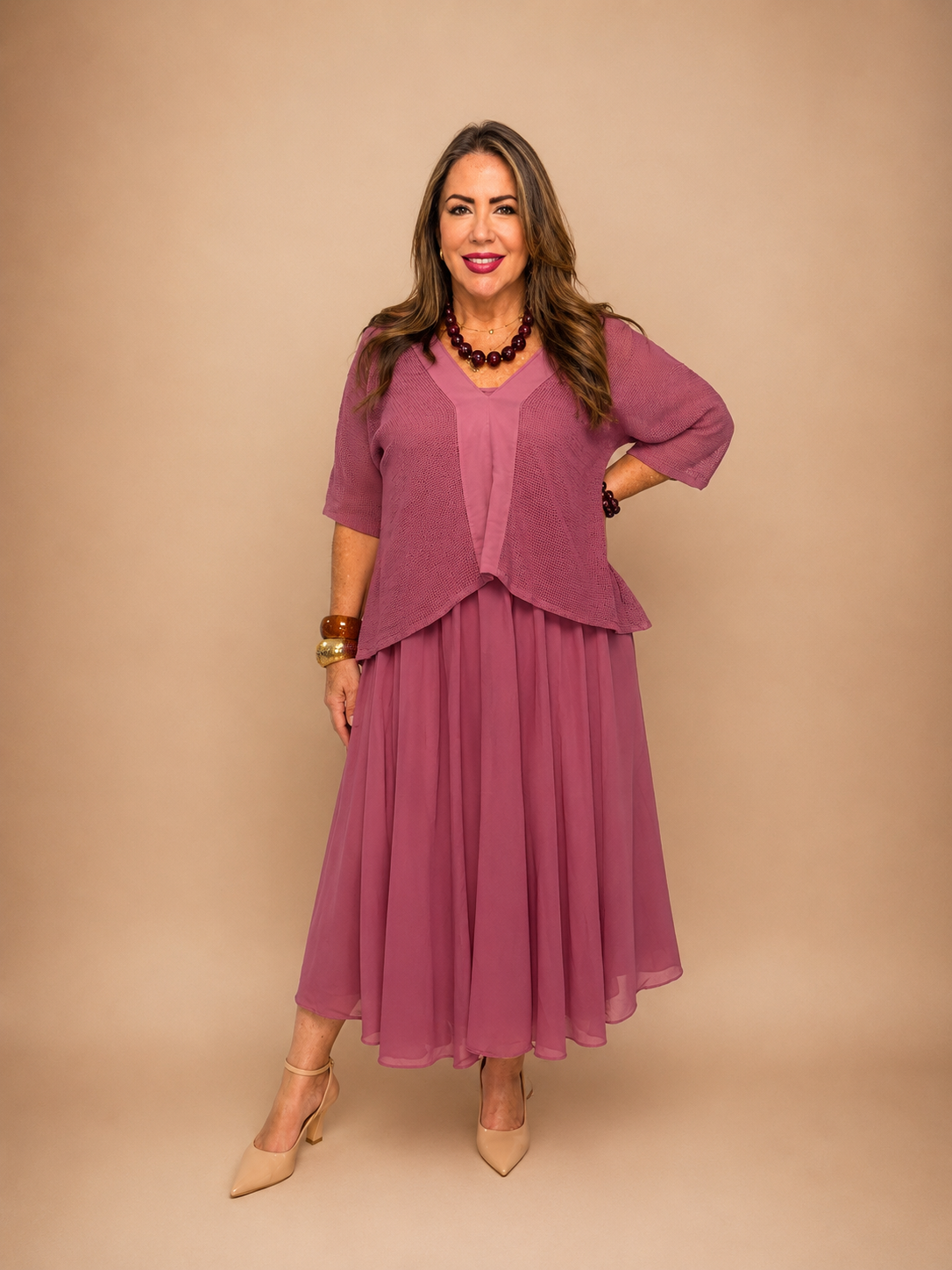 Vestido de Algodón con Blusa Tejida – 2 Piezas 🌸✨