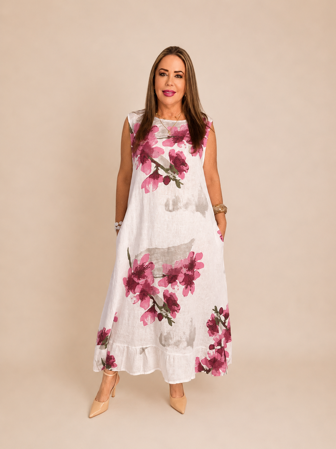 Vestido de Lino Italiano con Chaqueta – 2 Piezas