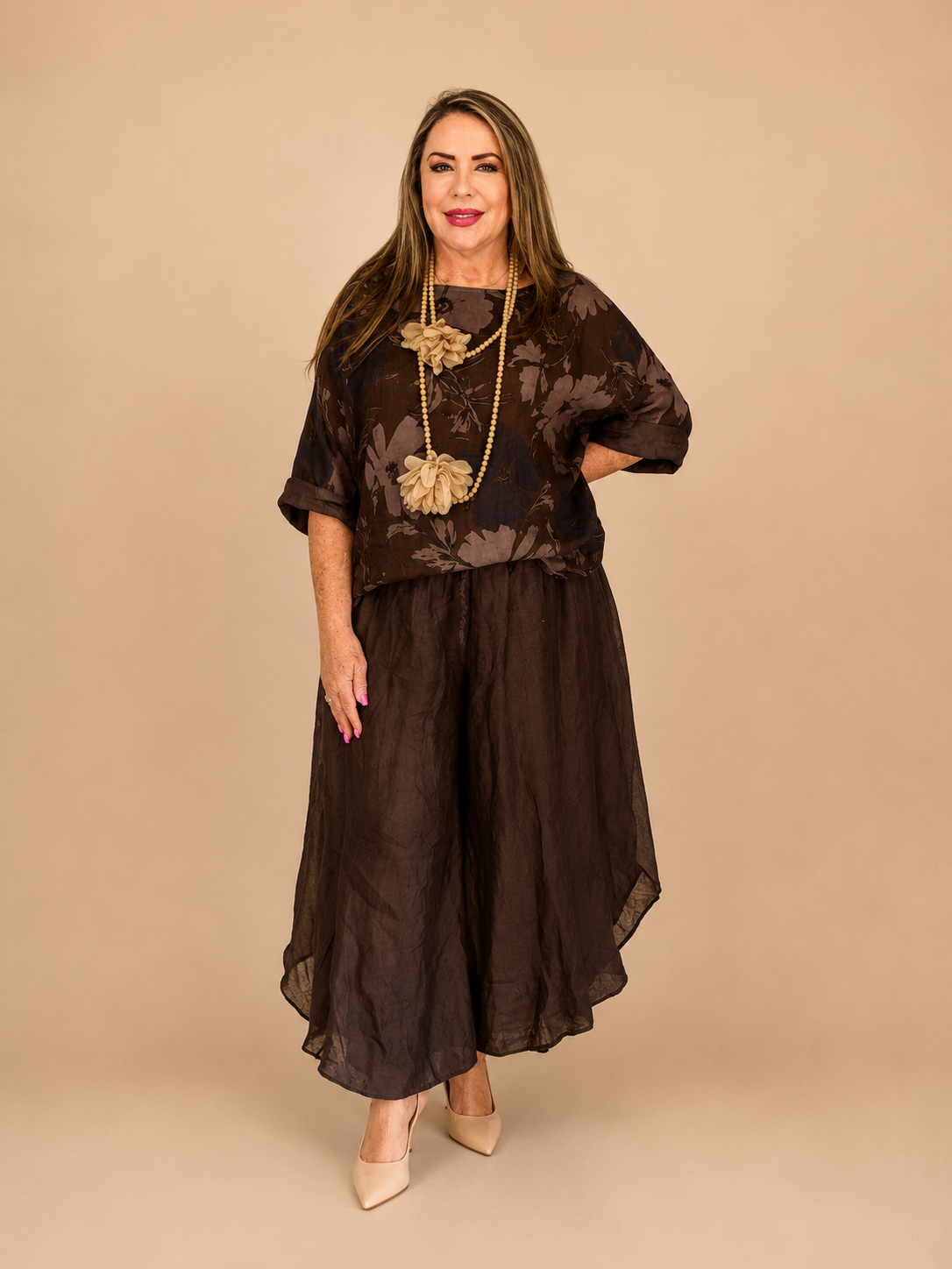 Set de Lino Italiano de Dos Piezas – Blusa + Pantalón
