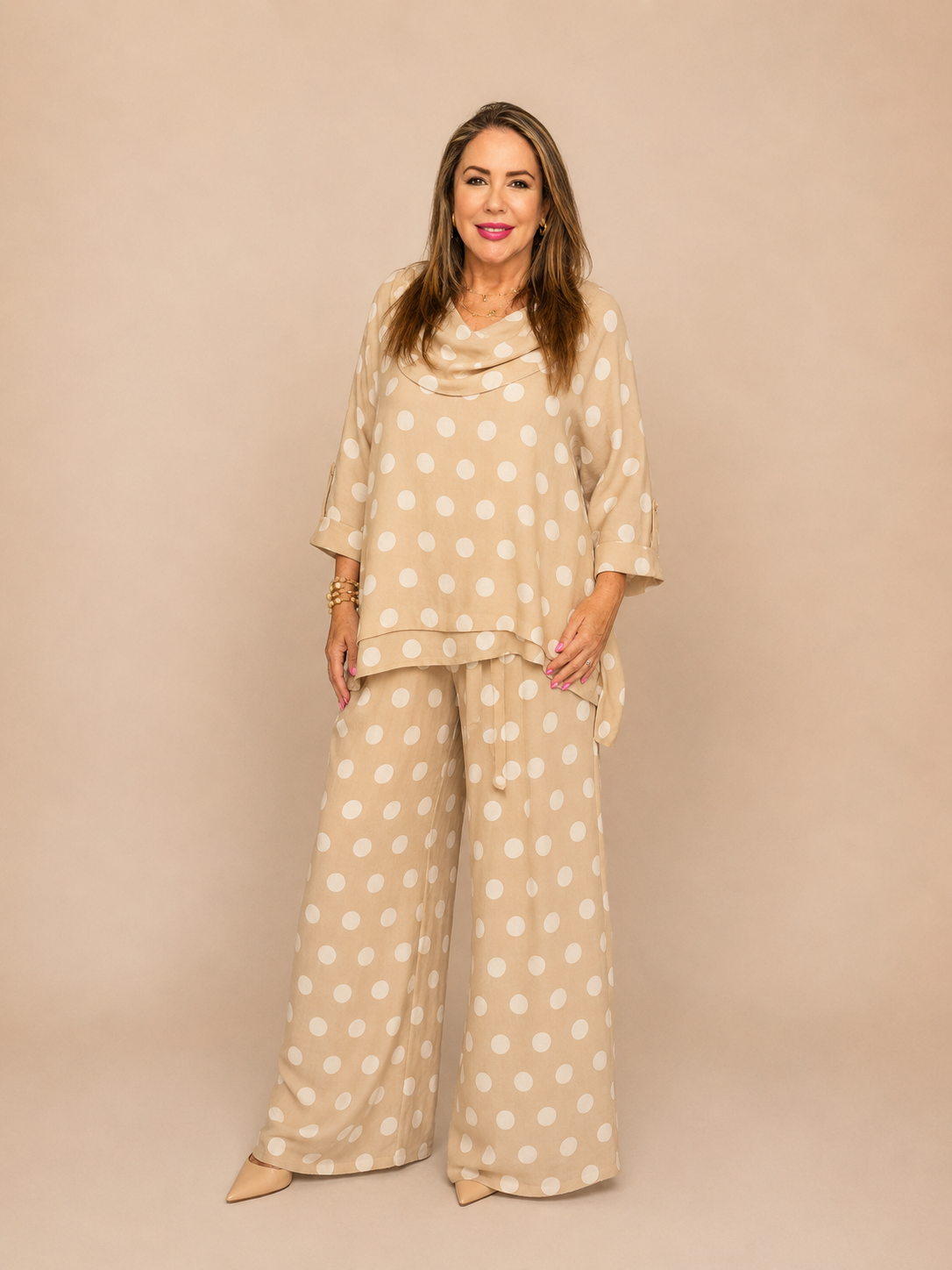 Set de Lino Lunares – Blusa + Pantalón