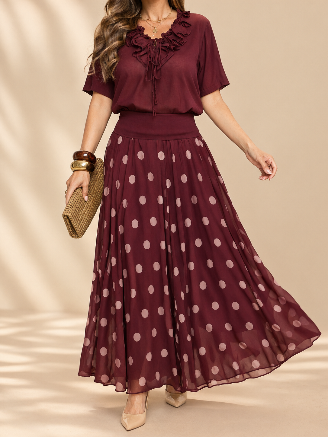 Set de Algodón de Dos Piezas – Blusa + Falda 🤍✨