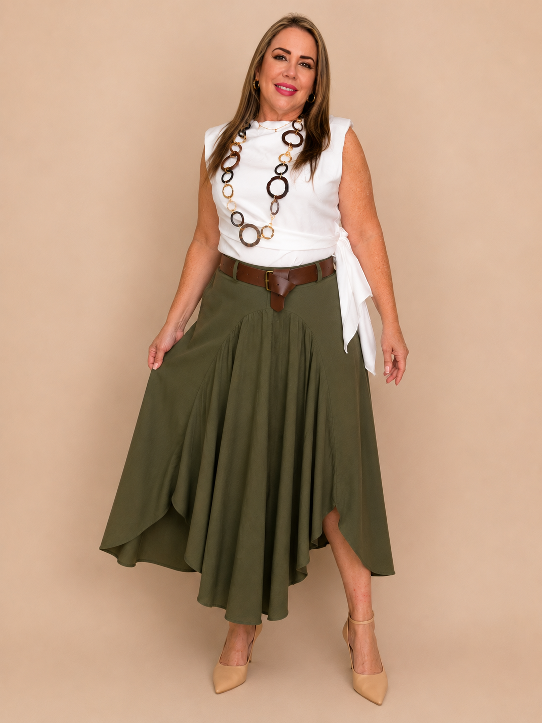 Falda Midi de Algodón