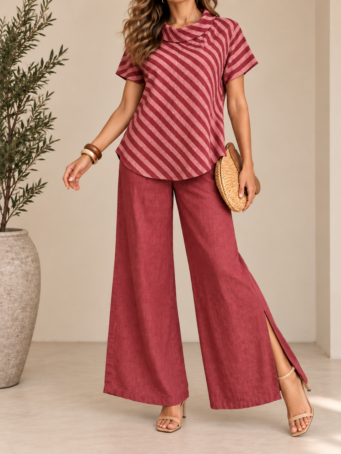 Set de Lino Rayas – Blusa + Pantalón
