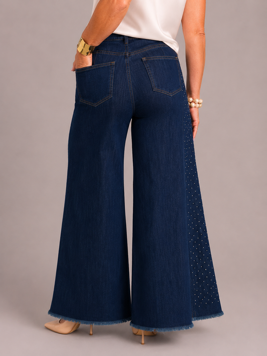 Jean Palazzo Denim Brillo
