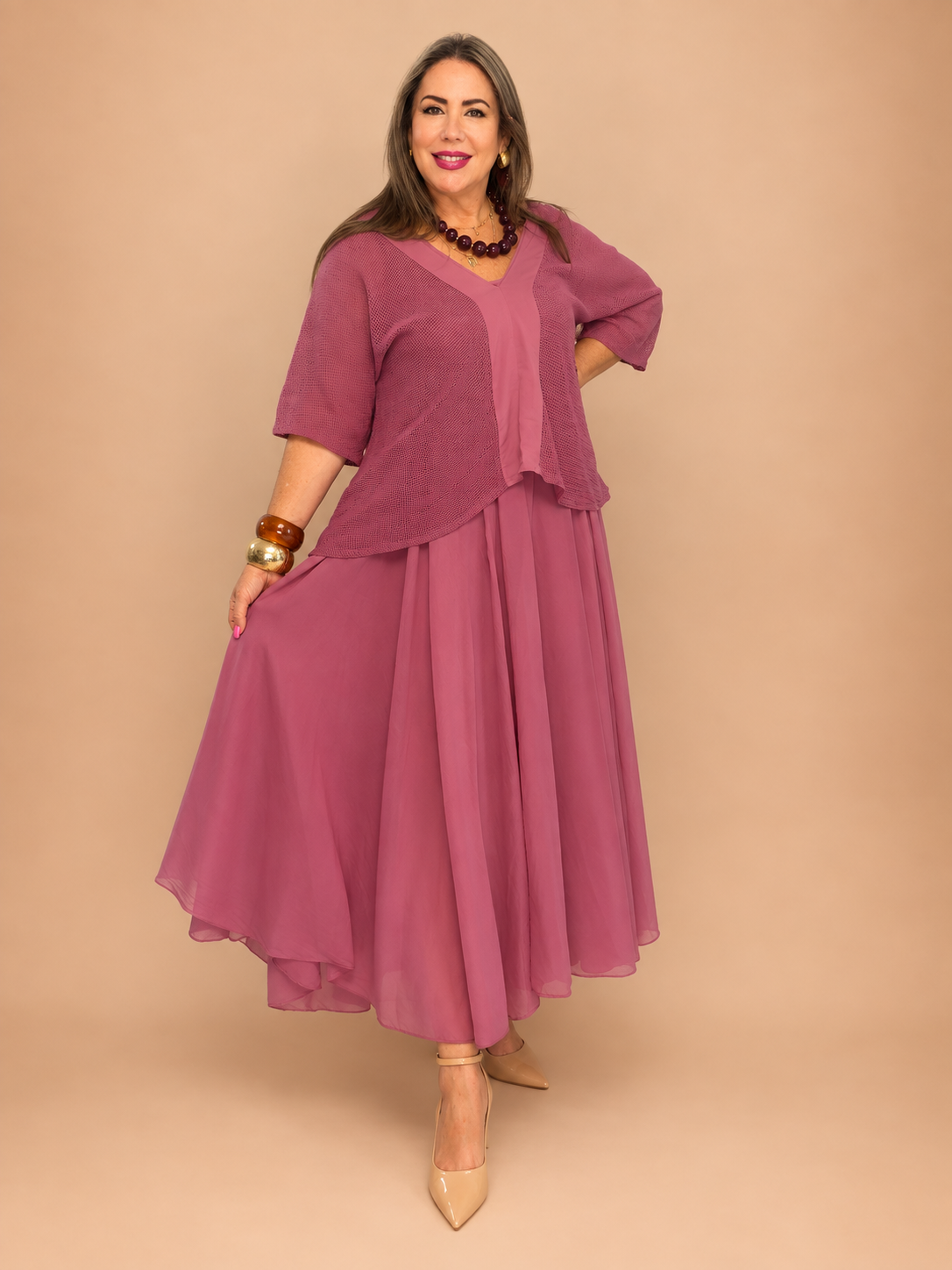 Vestido de Algodón con Blusa Tejida – 2 Piezas 🌸✨