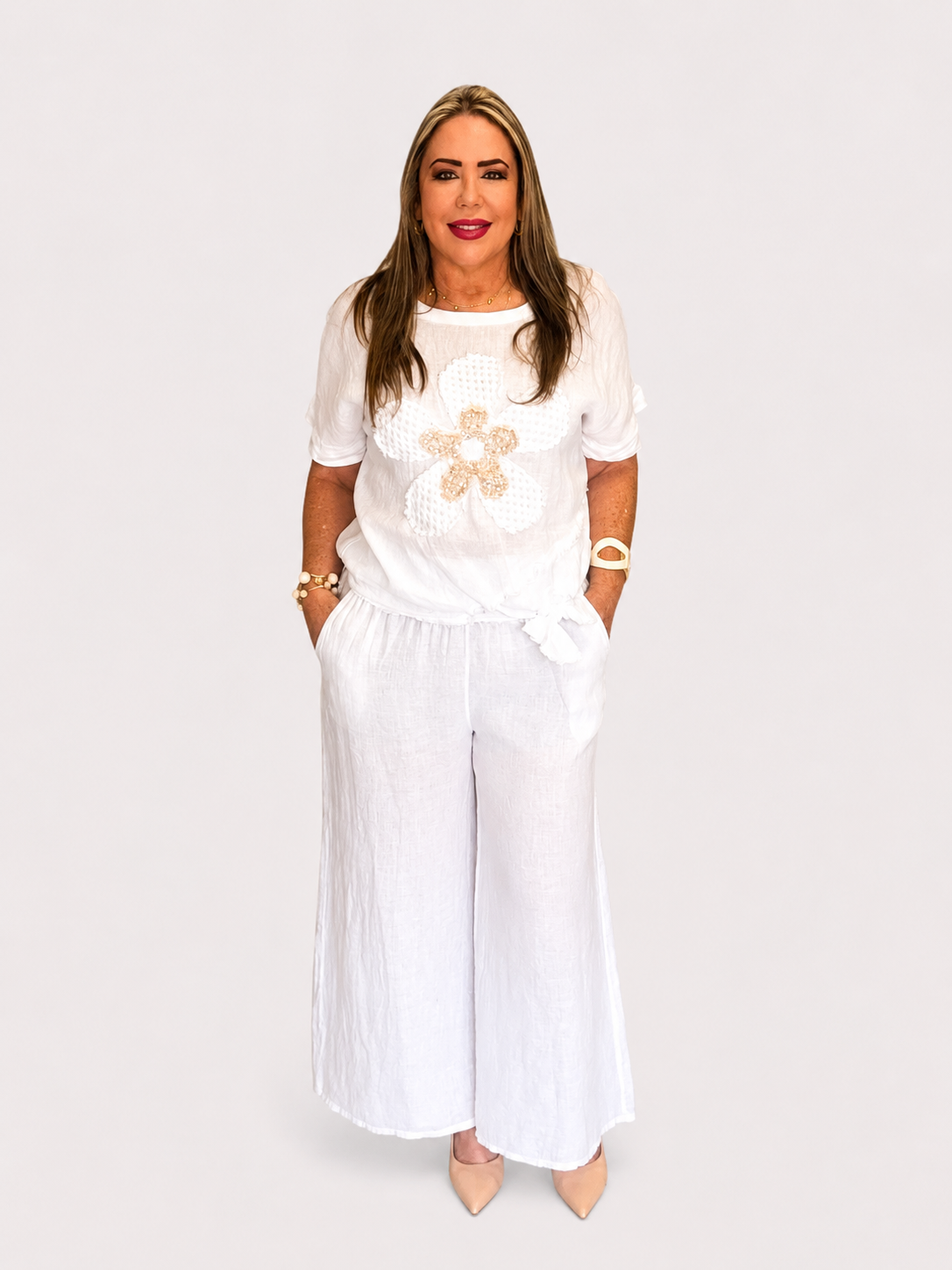Conjunto Flor de Lino – Blanco Marfil