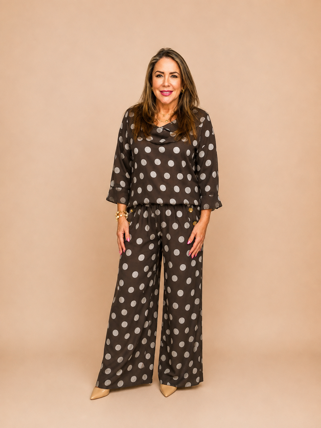 Set de Lino Lunares – Blusa + Pantalón
