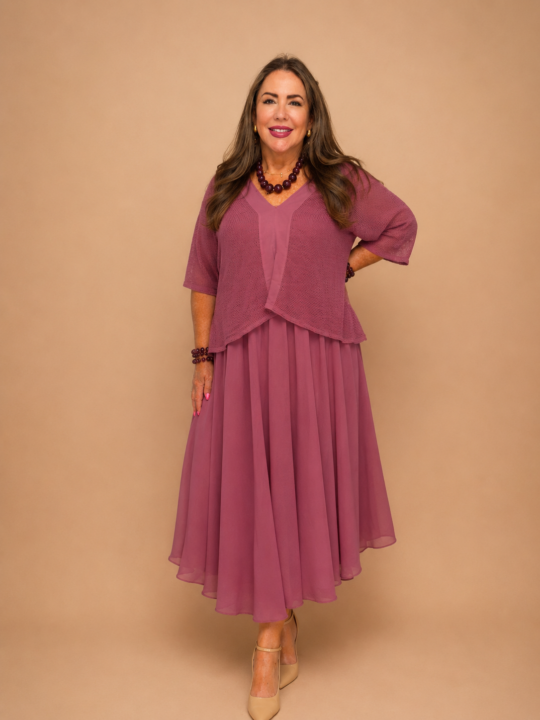Vestido de Algodón con Blusa Tejida – 2 Piezas 🌸✨