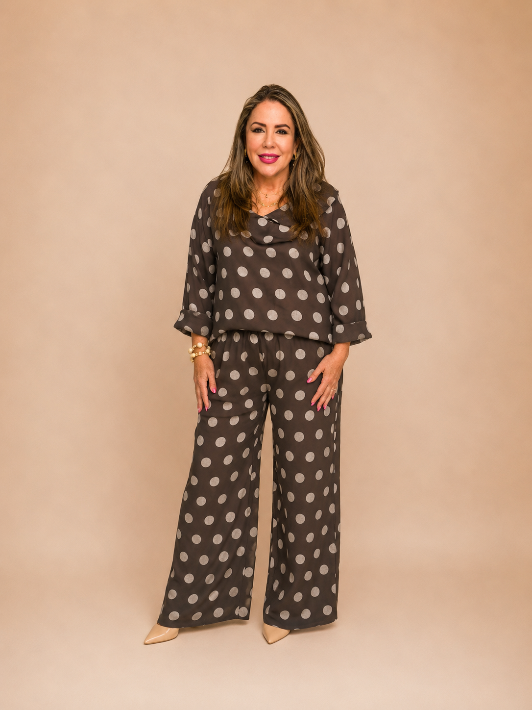 Set de Lino Lunares – Blusa + Pantalón