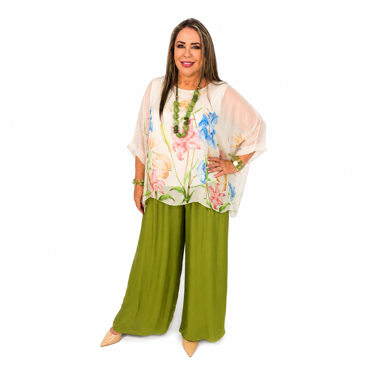 Conjunto Floral Seda Italiana