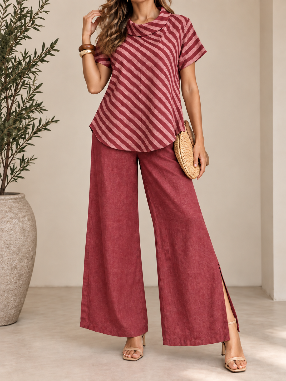 Set de Lino Rayas – Blusa + Pantalón