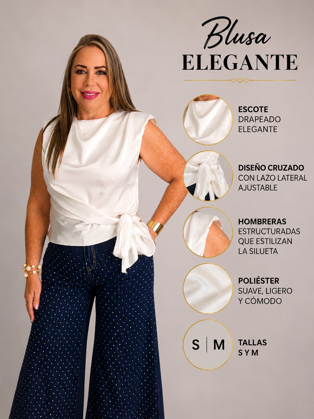 Blusa Drapeada Elegance