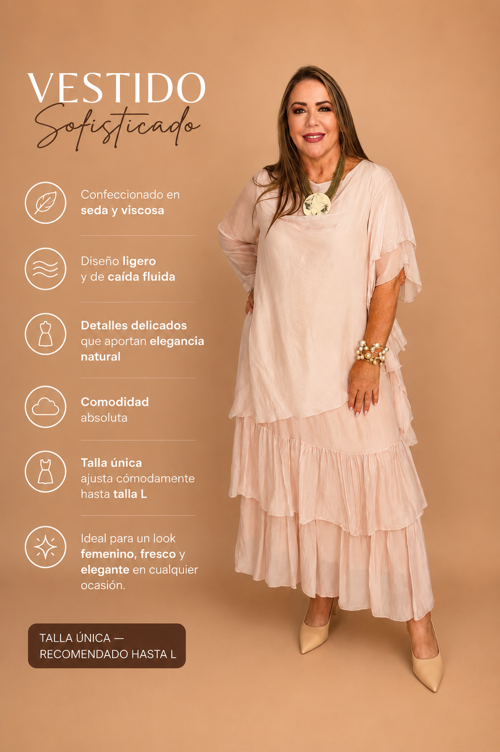 Blush Grace Silk & Viscose Dress