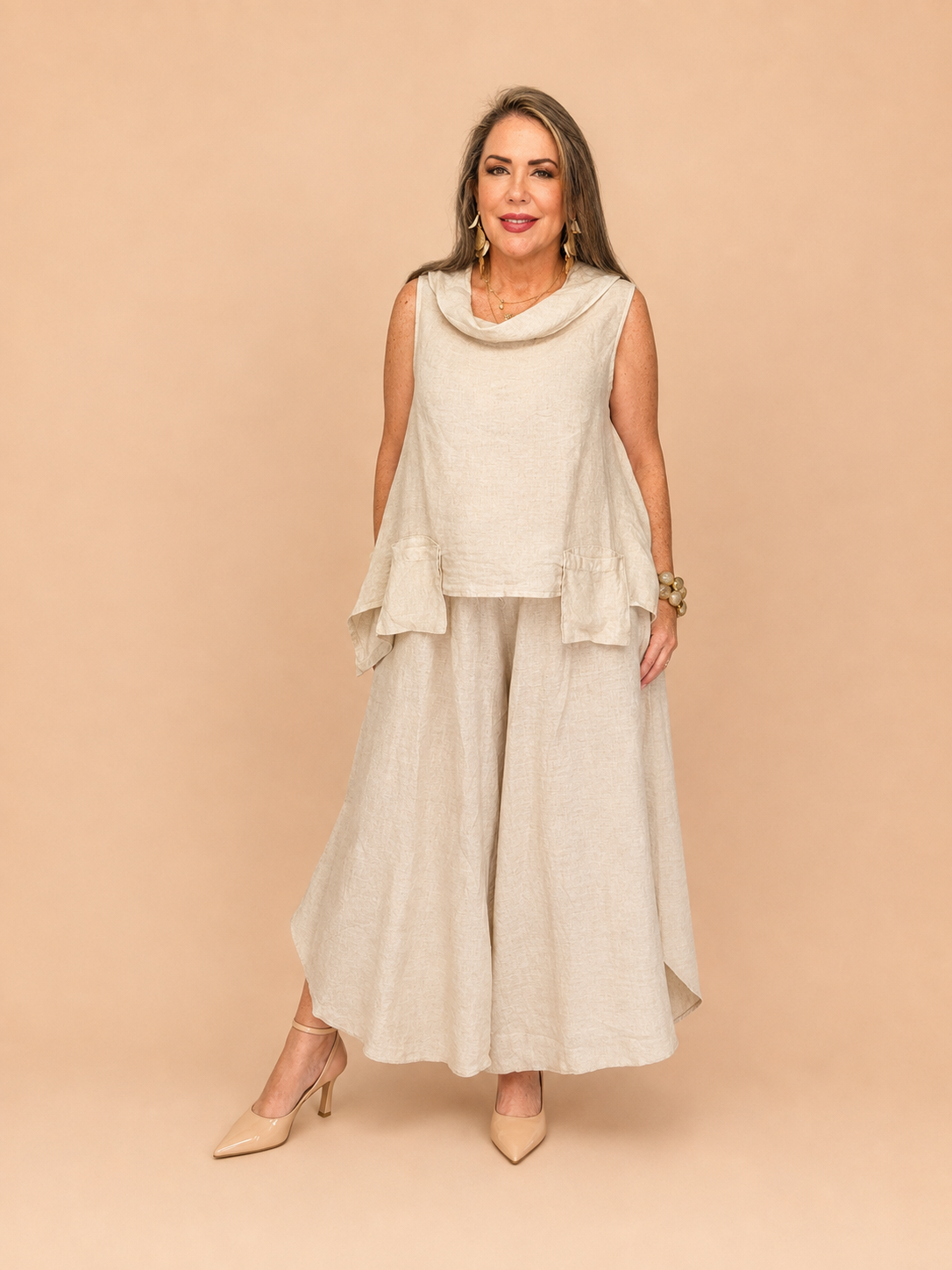 Set de Lino Italiano de Dos Piezas – Blusa + Pantalón