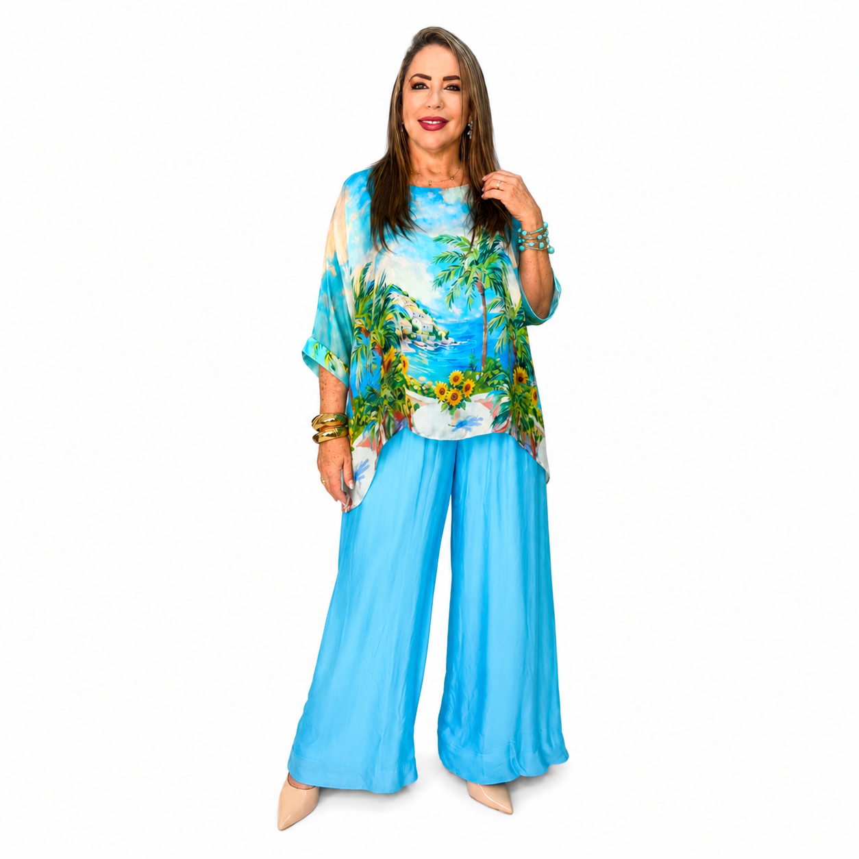 Conjunto Palazzo Tropical Azul