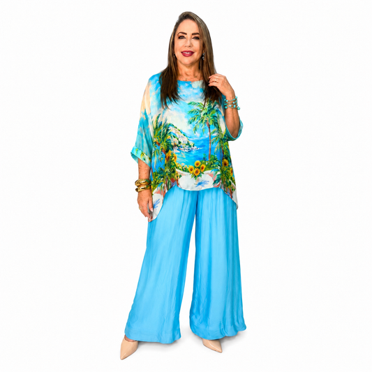 Conjunto Palazzo Tropical Azul