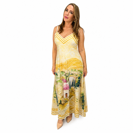 Vestido seda/viscosa