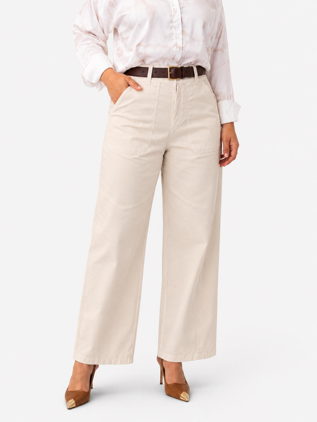 Pantalón Wide Leg de Algodón Premium