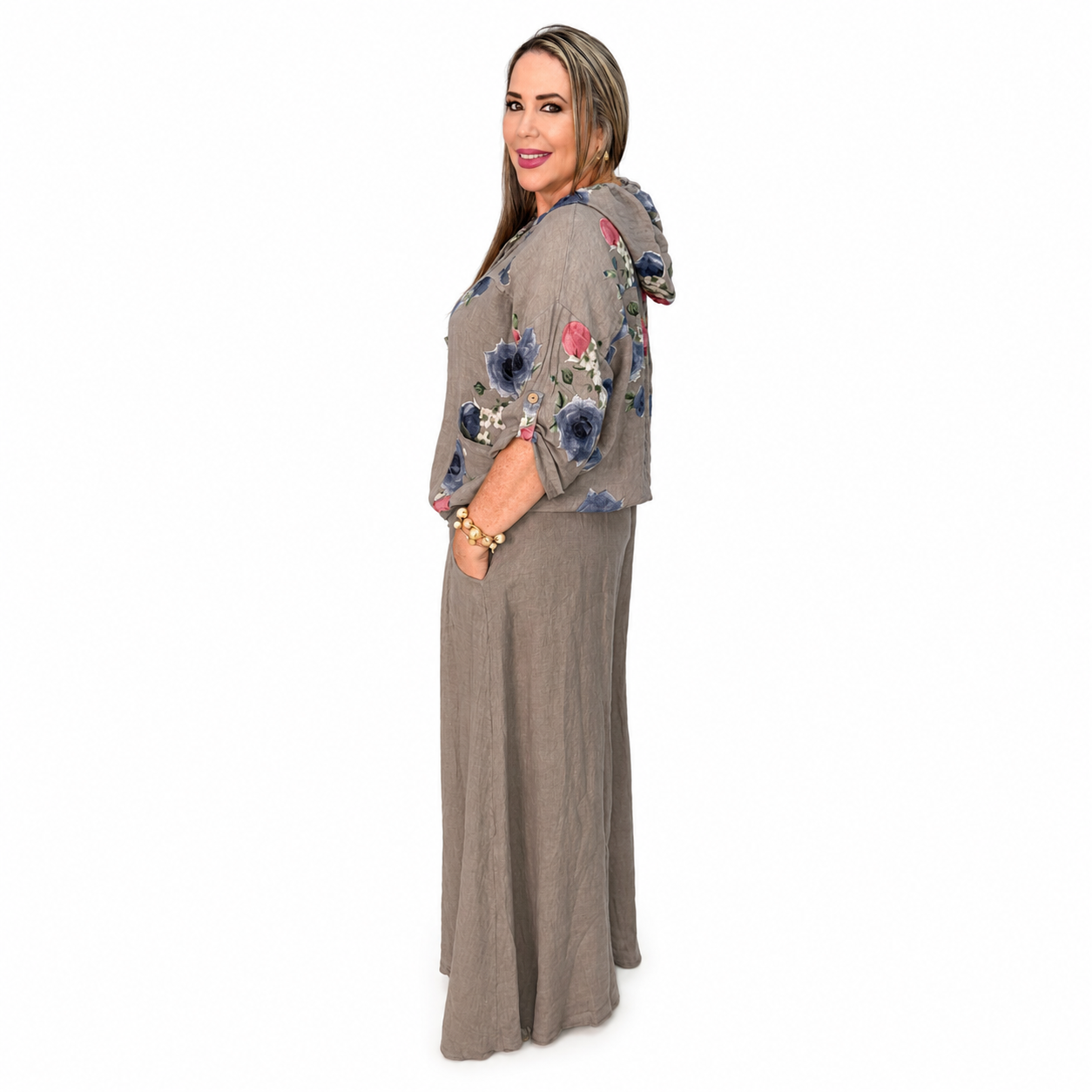 Set chaqueta de cierre y  pantalón palazzo