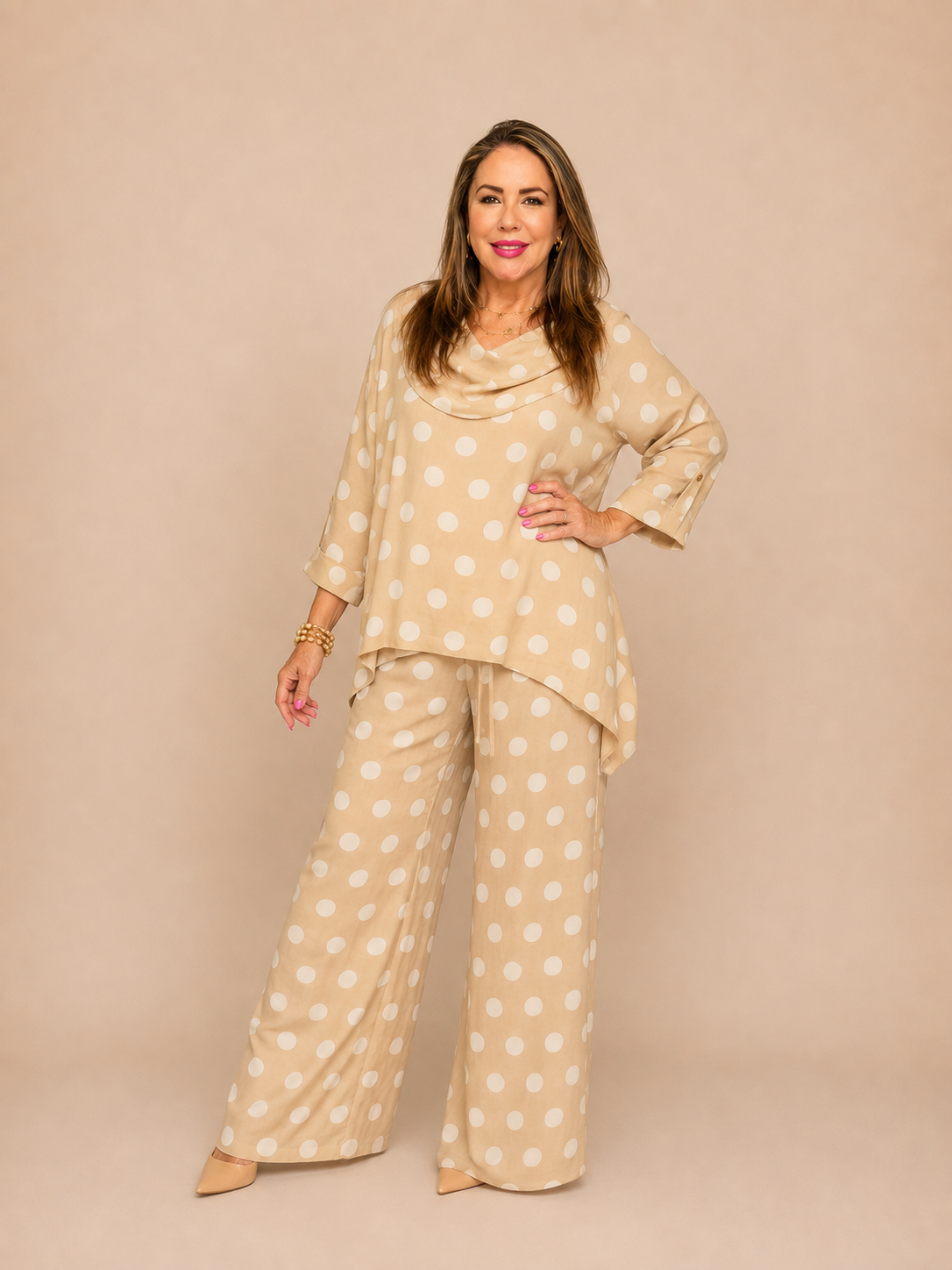 Set de Lino Lunares – Blusa + Pantalón