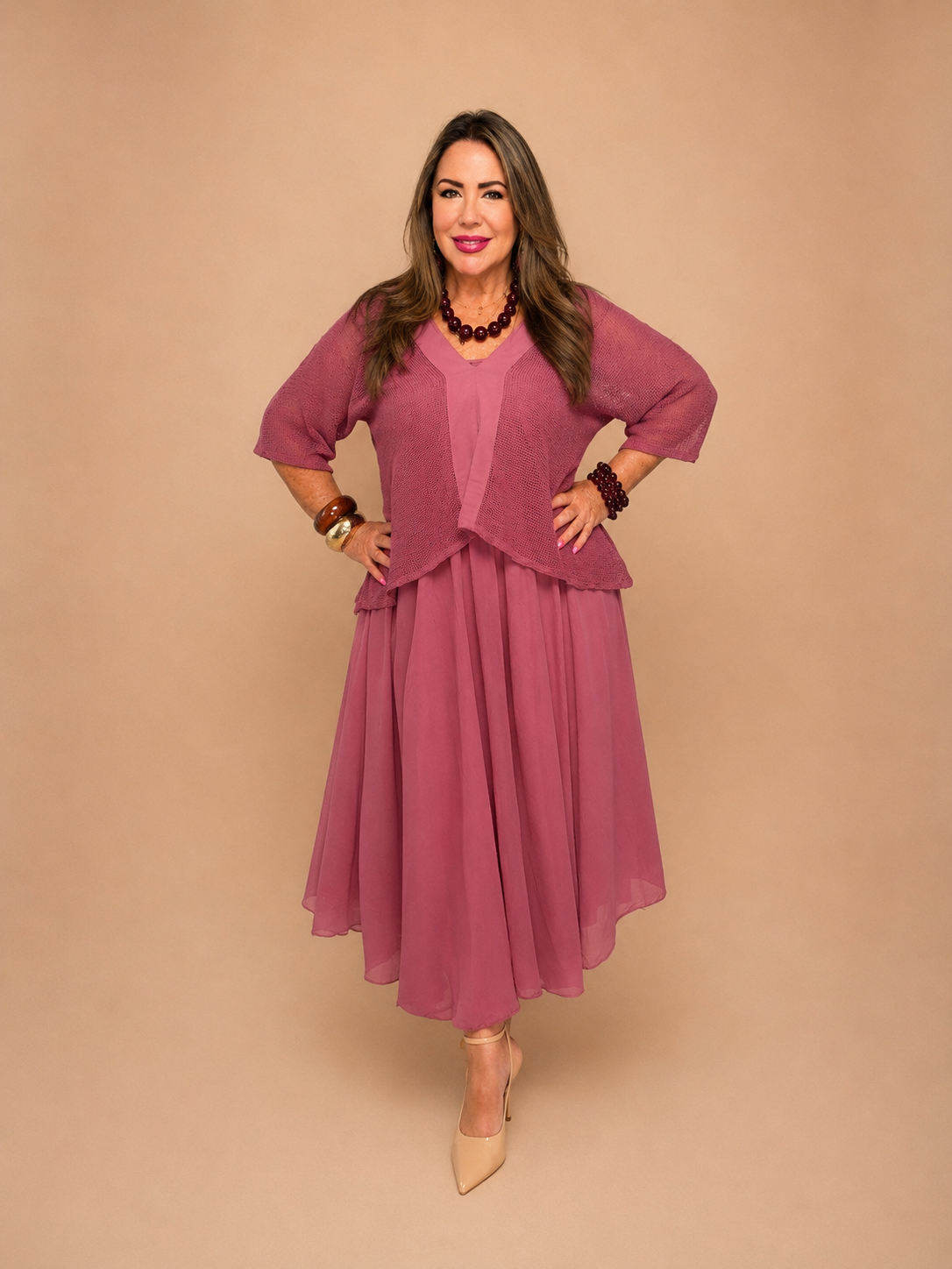 Vestido de Algodón con Blusa Tejida – 2 Piezas 🌸✨