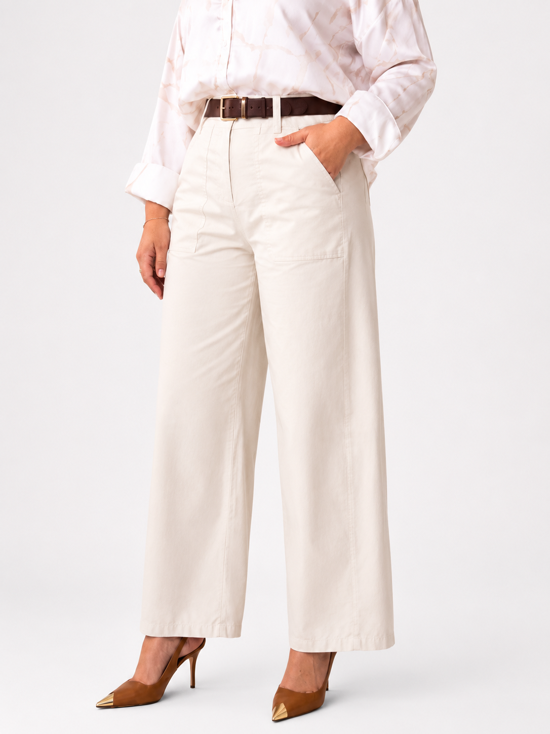 Pantalón Wide Leg de Algodón Premium