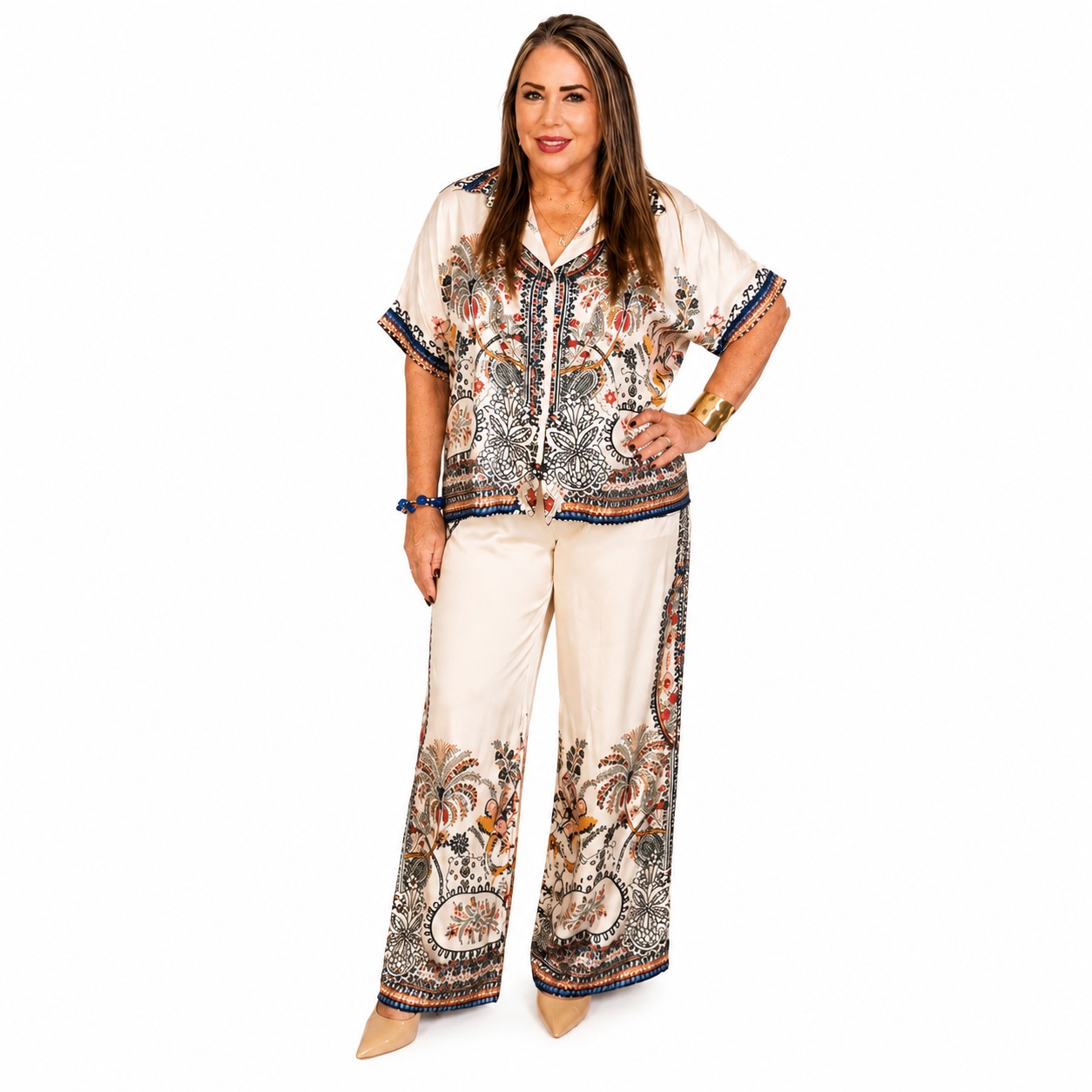 Set elegante estampado