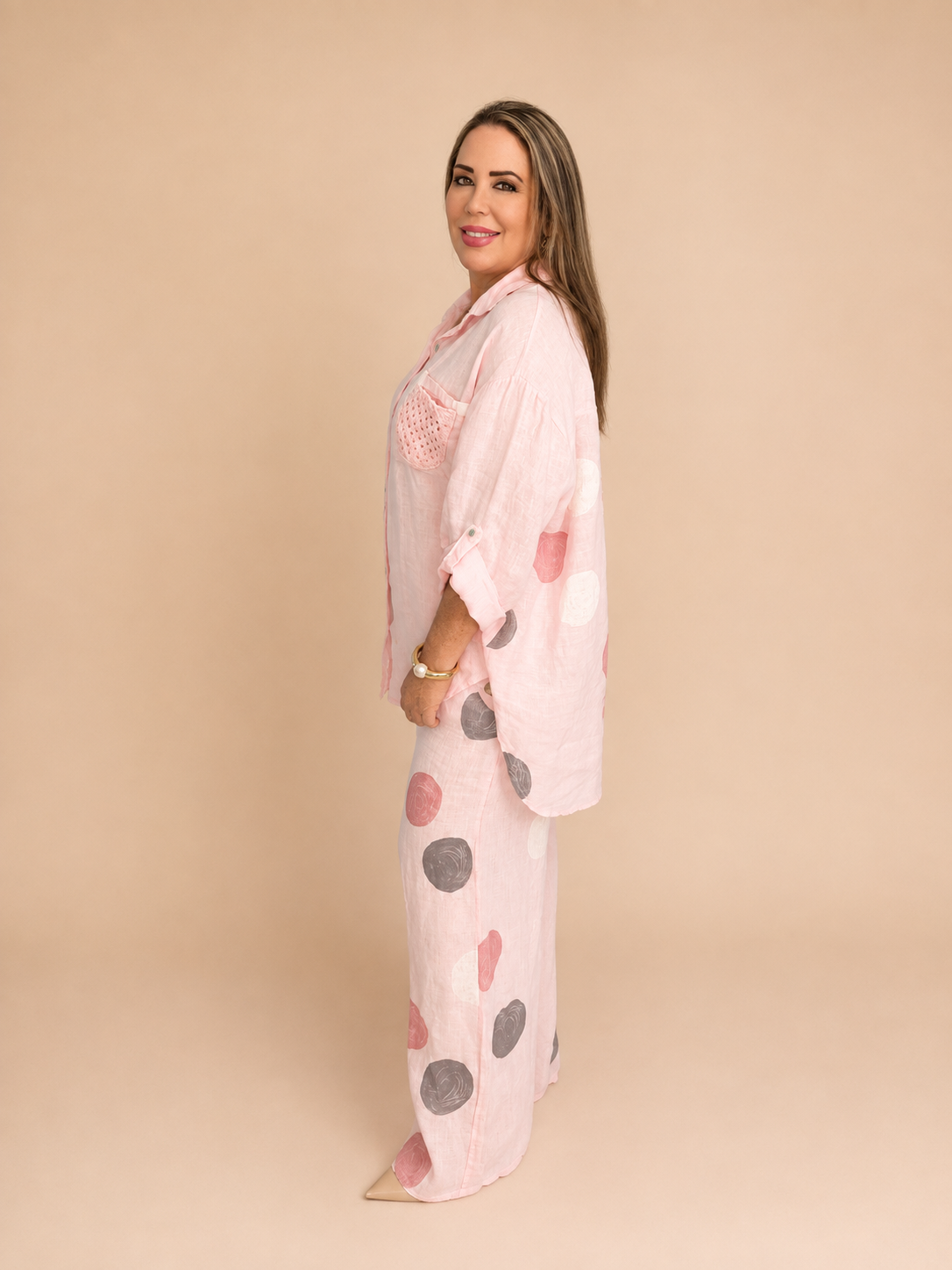 Set de Lino Rosa Primavera