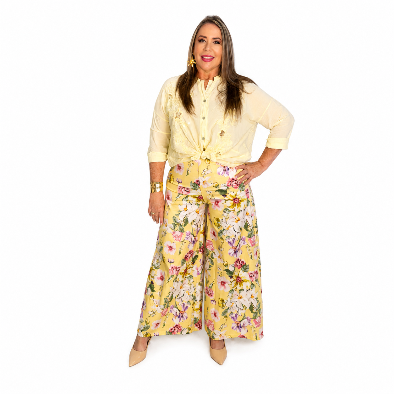 Pantalón Palazzo Floral Primavera