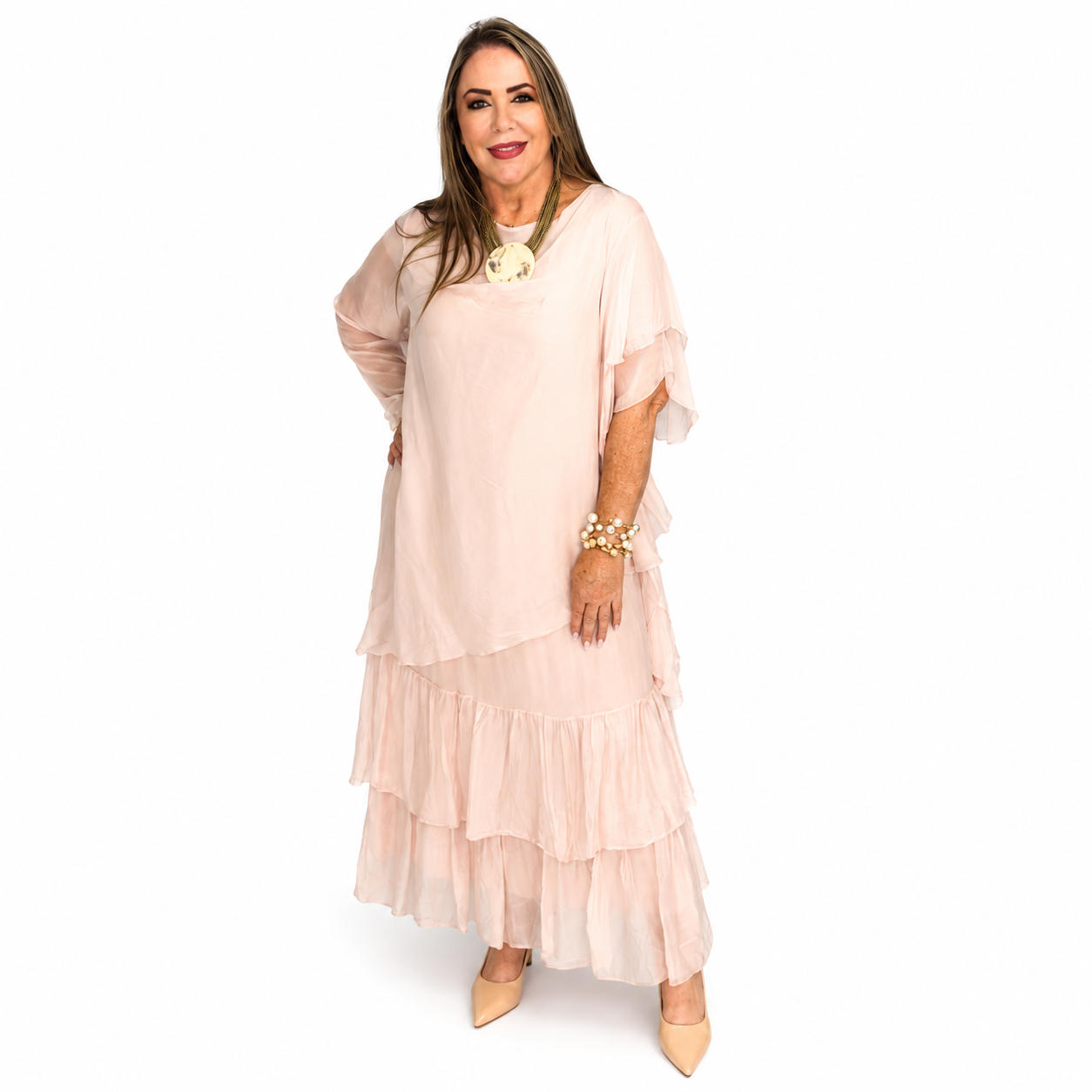 Blush Grace Silk & Viscose Dress