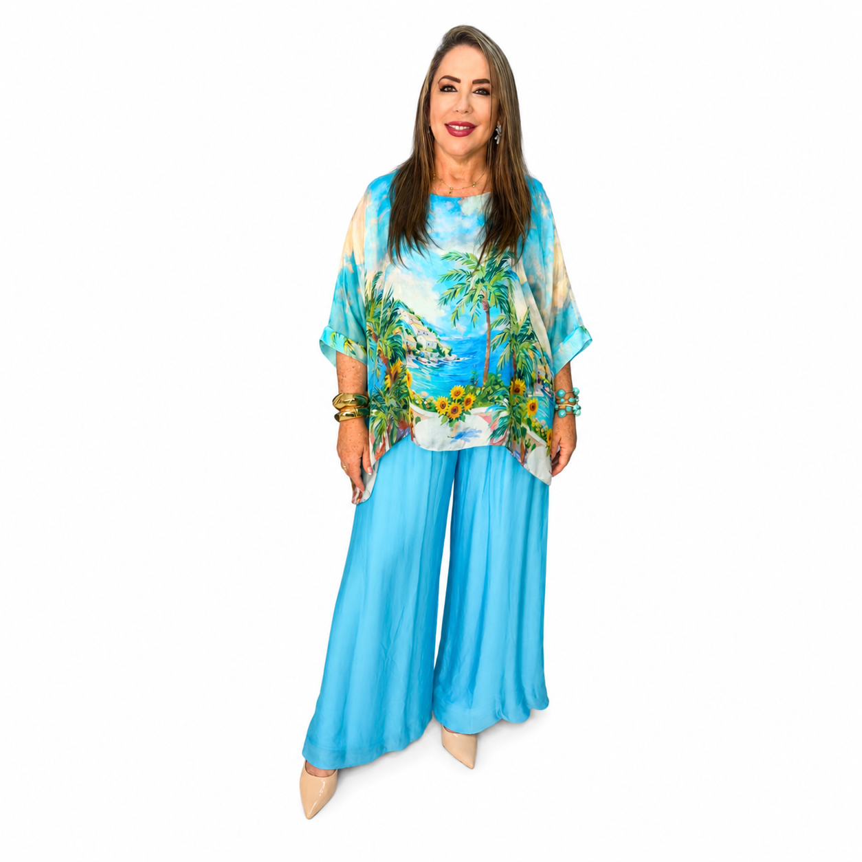 Conjunto Palazzo Tropical Azul