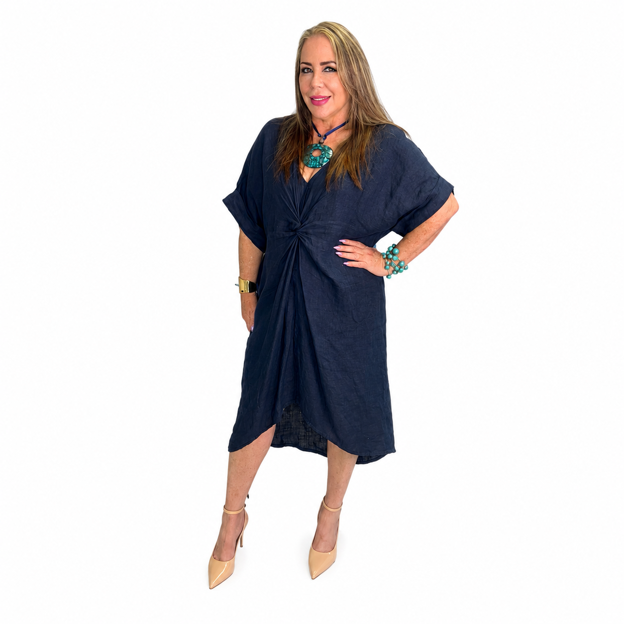 Vestido de Lino con nudo central