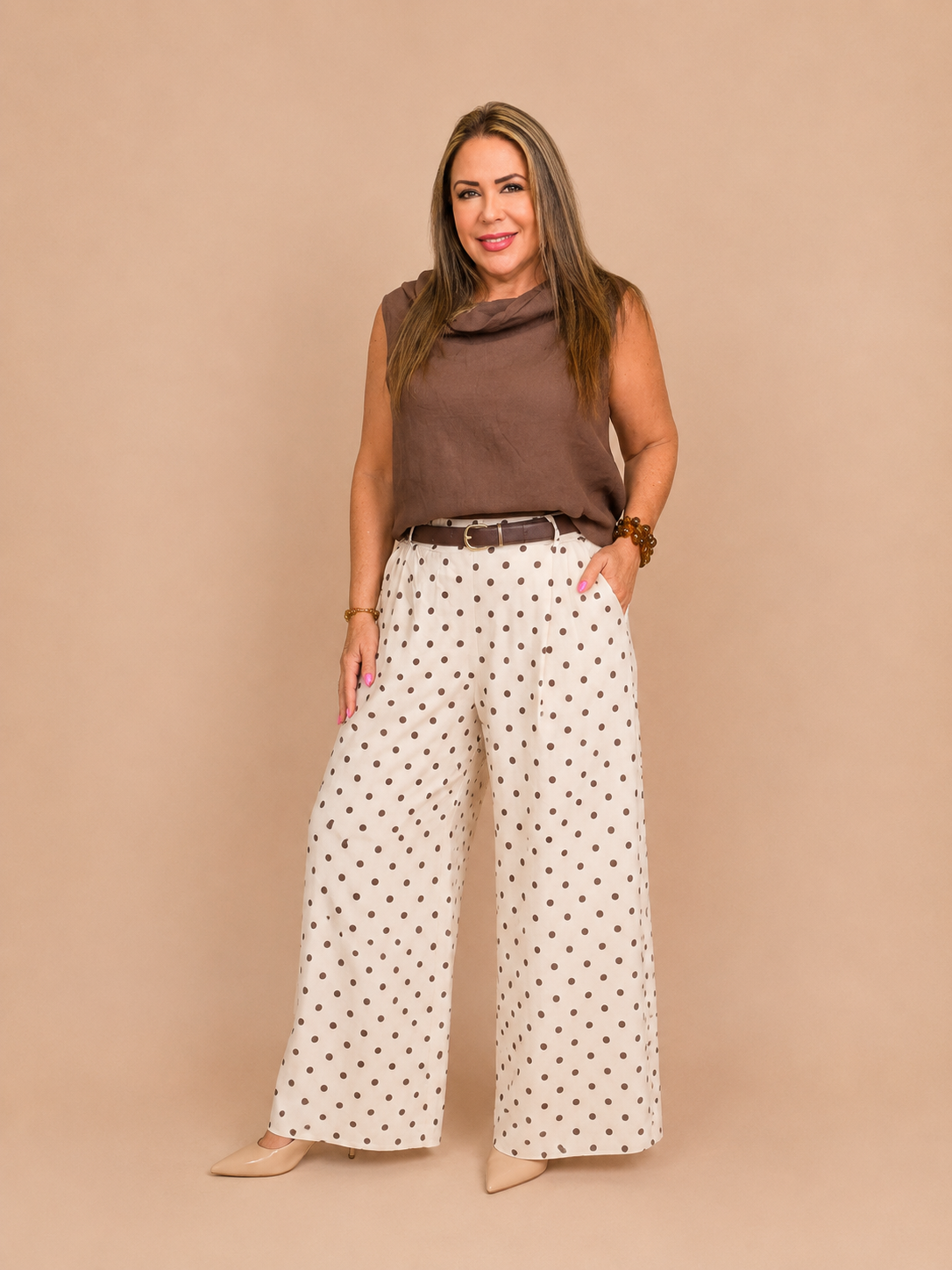 Pantalón de Viscosa con Lunares