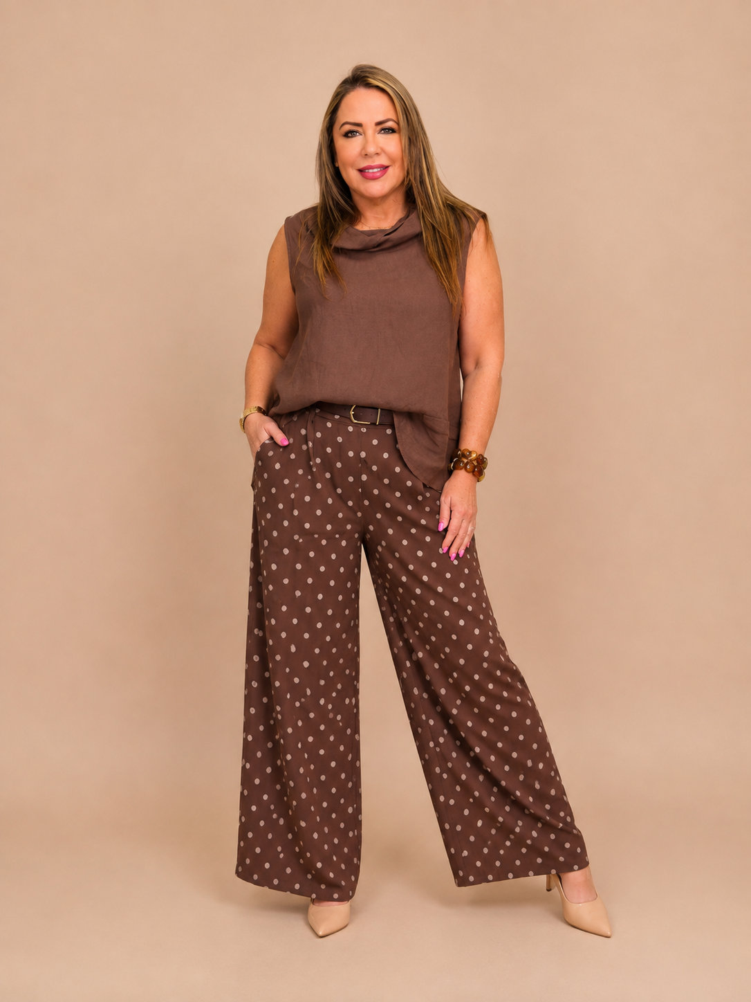 Pantalón de Viscosa con Lunares