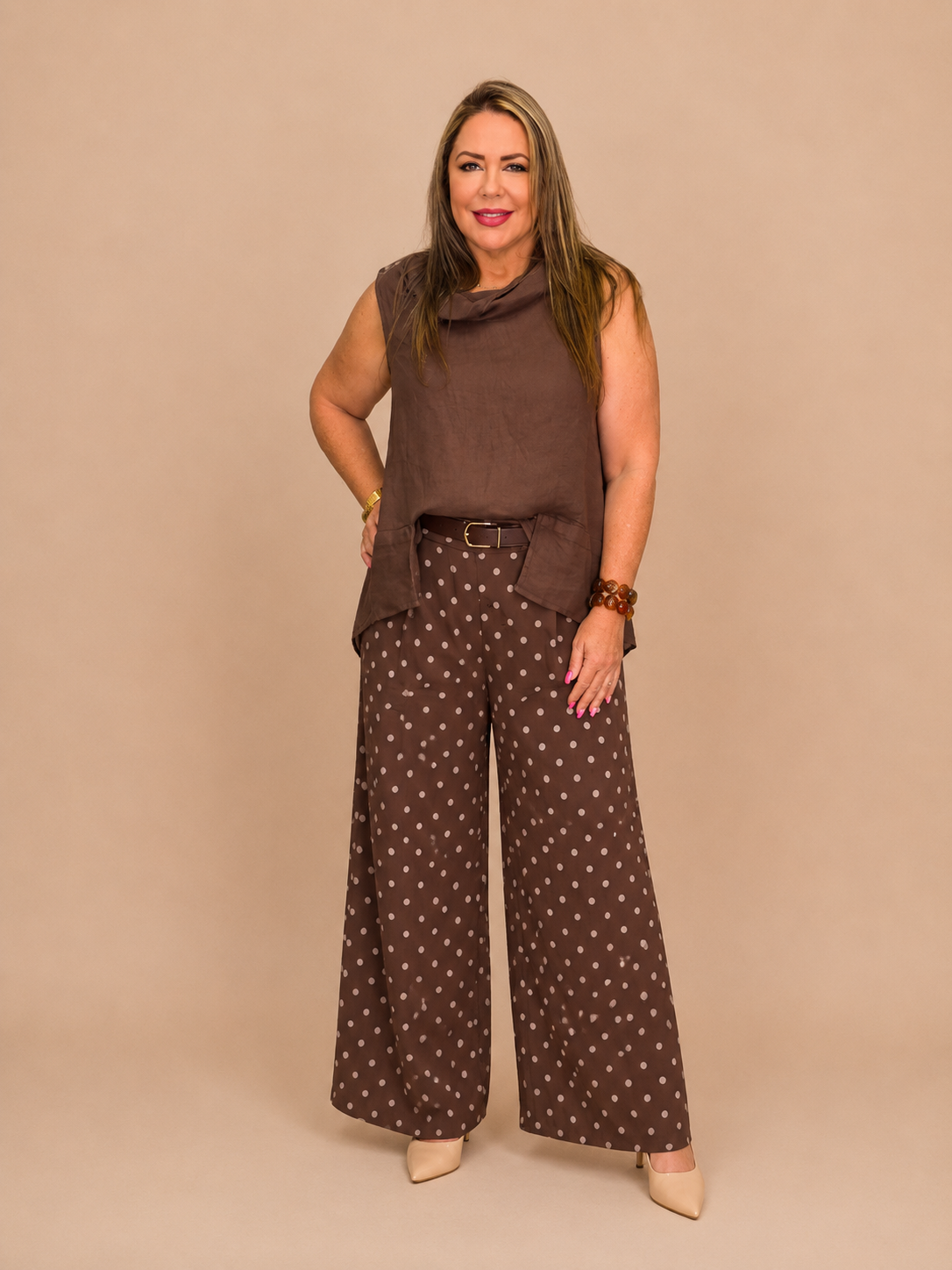 Pantalón de Viscosa con Lunares