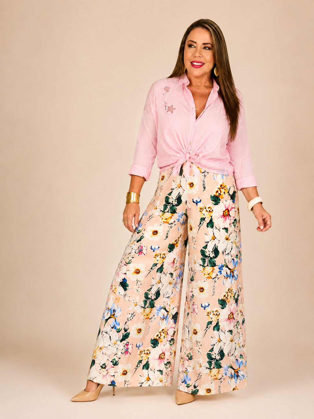 Pantalón Palazzo Floral Primavera