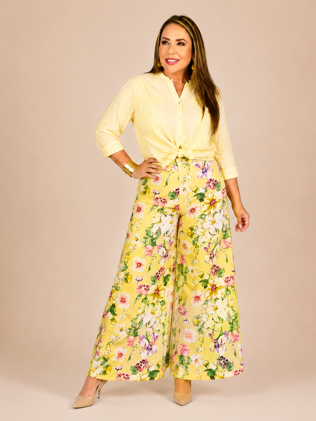 Pantalón Palazzo Floral Primavera