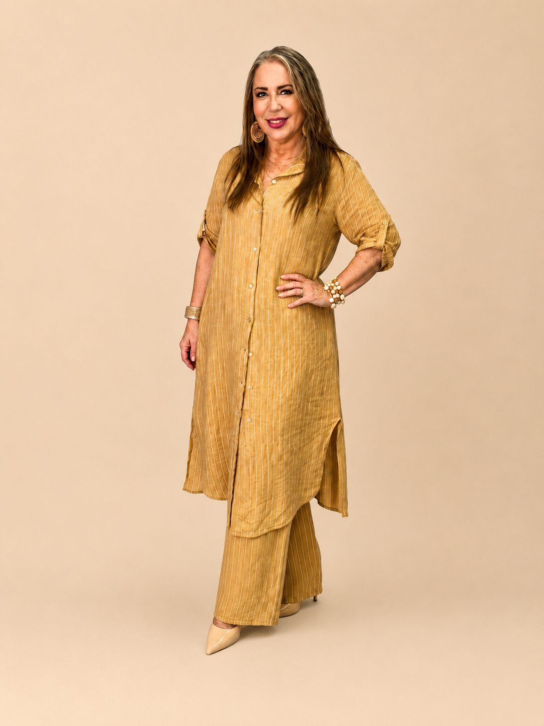 Conjunto Lino Milano Camel