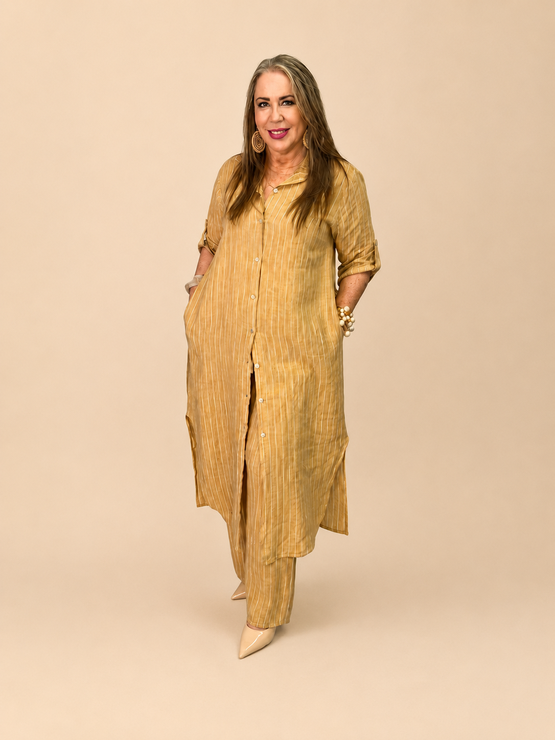 Conjunto Lino Milano Camel