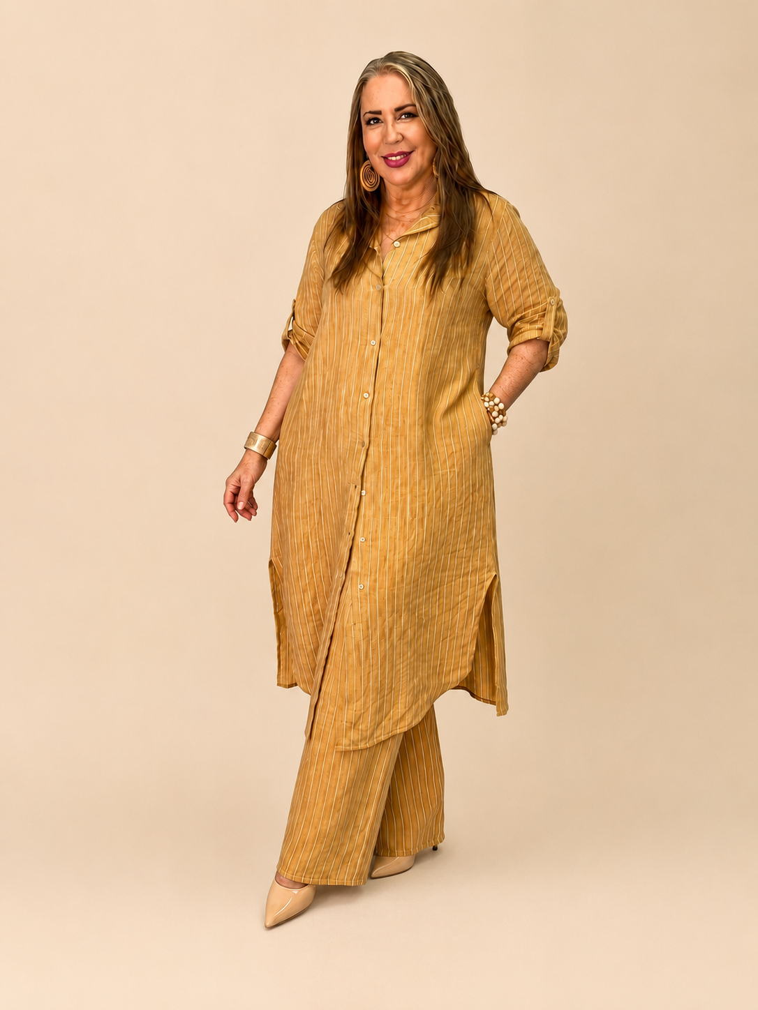 Conjunto Lino Milano Camel