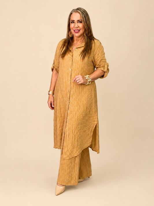 Conjunto Lino Milano Camel