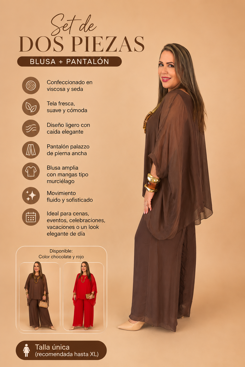 Conjunto Aura de dos piezas/ blusa y pantalón