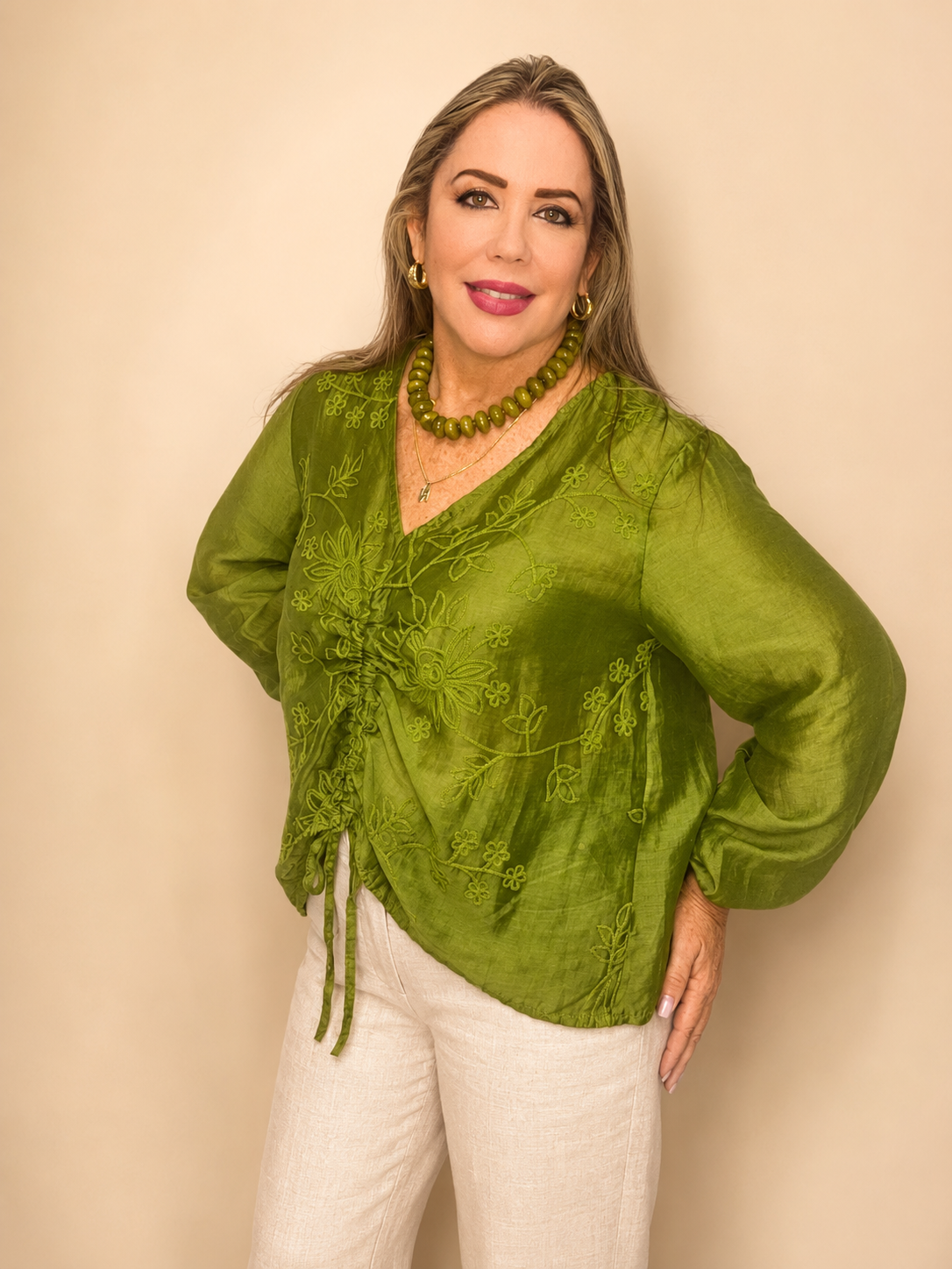 Blusa de Lyocell Bordada