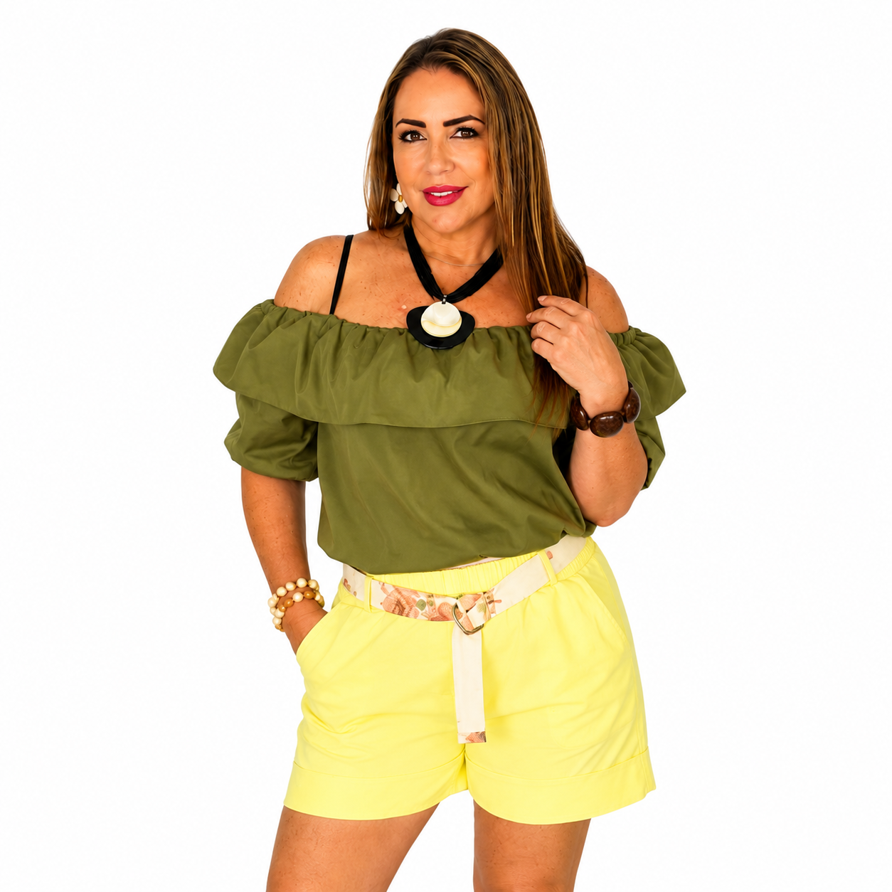 Blusa Off-Shoulder con Volantes